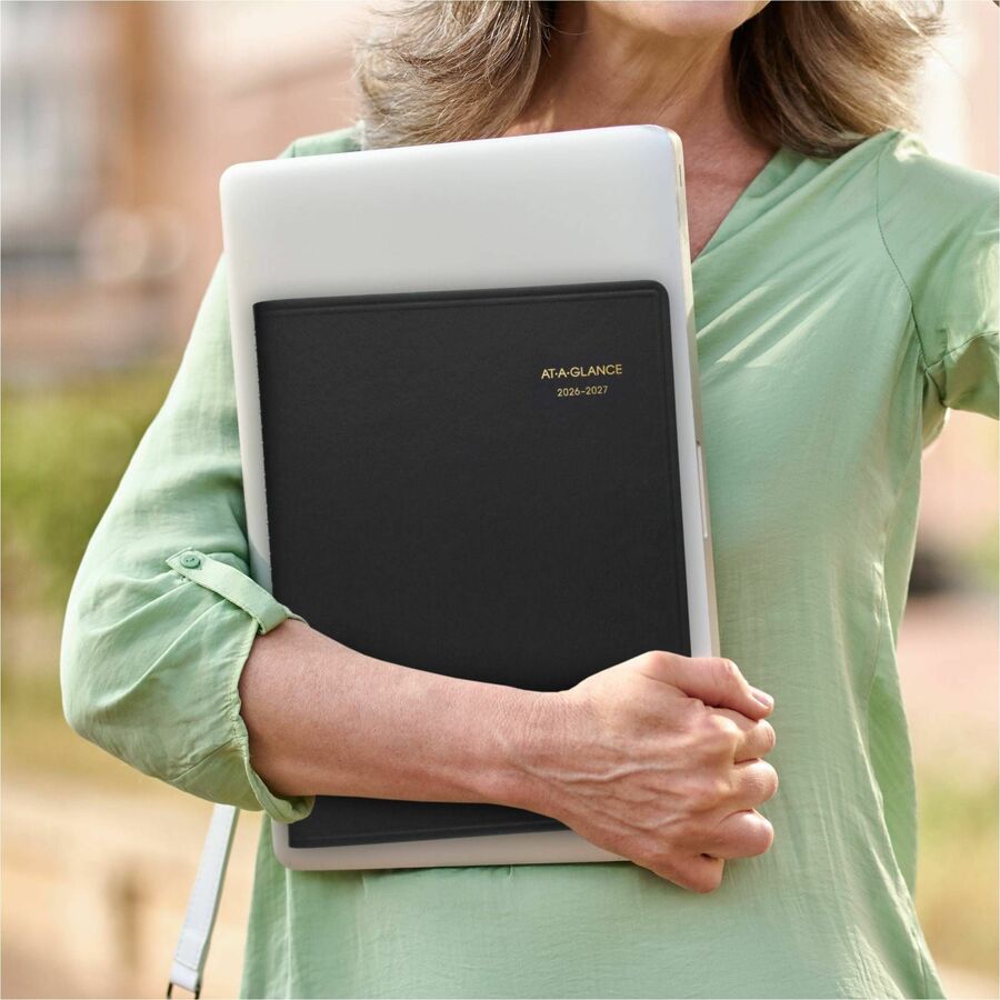 Weekly Appointment Book, 11 x 8.25, Black Cover, 14-Month (July to Aug): 2023 to 2024