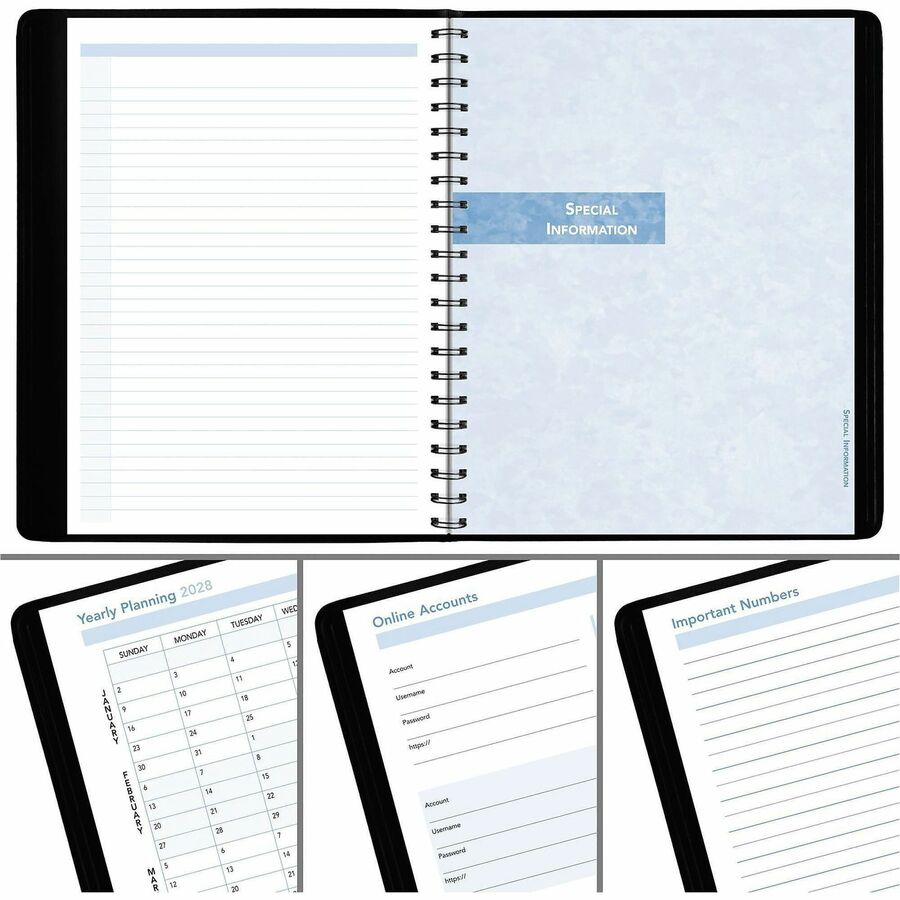 The Action Planner Weekly Appointment Book, 11 x 8, Black Cover, 12-Month (Jan to Dec): 2024
