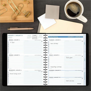 The Action Planner Weekly Appointment Book, 11 x 8, Black Cover, 12-Month (Jan to Dec): 2024