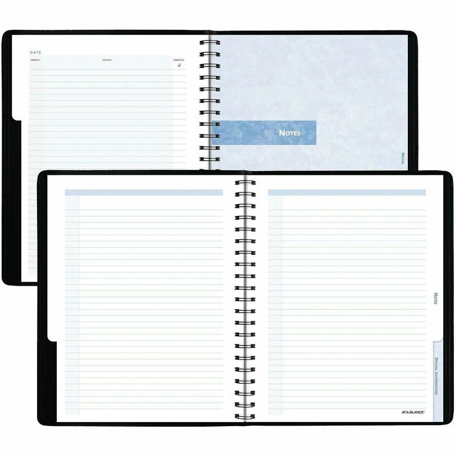 At-A-Glance Action PlannerAppointment Book Planner - Medium Size - Julian Dates - Daily - 1 Year - January 2024 - December 2024 - 8:00 AM to 6:00 PM - Hourly - 1 Day Single Page Layout - 6 1/2" x 8 3/4" White Sheet - Wire Bound - Black - Simulated Le