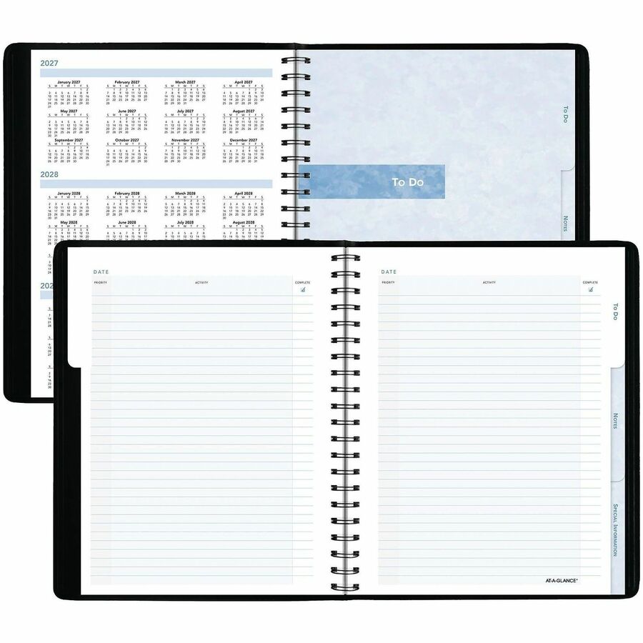 At-A-Glance Action PlannerAppointment Book Planner - Medium Size - Julian Dates - Daily - 1 Year - January 2024 - December 2024 - 8:00 AM to 6:00 PM - Hourly - 1 Day Single Page Layout - 6 1/2" x 8 3/4" White Sheet - Wire Bound - Black - Simulated Le