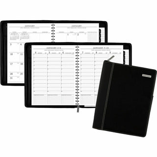 At-A-Glance Executive Appointment Book with Zipper - Large Size - Julian Dates - Weekly, Monthly - 12 Month - January 2024 - December 2024 - 8:00 AM to 5:45 PM - Quarter-hourly - 1 Week, 1 Month Double Page Layout - 8 1/4" x 11" White Sheet - Wire Bo