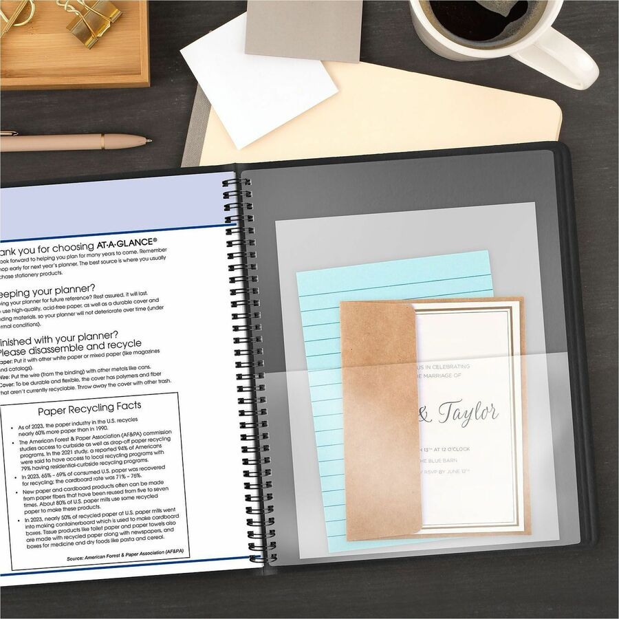 At-A-Glance QuickNotes Appointment Book Planner - Large Size - Julian Dates - Weekly, Monthly - 12 Month - January 2024 - December 2024 - 8:00 AM to 5:00 PM - Hourly - 1 Week, 1 Month Double Page Layout - 8" x 10" White Sheet - Wire Bound - Simulated