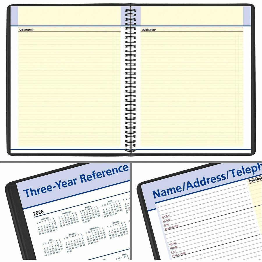 At-A-Glance QuickNotes Appointment Book Planner - Large Size - Julian Dates - Weekly, Monthly - 12 Month - January 2024 - December 2024 - 8:00 AM to 5:00 PM - Hourly - 1 Week, 1 Month Double Page Layout - 8" x 10" White Sheet - Wire Bound - Simulated