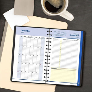 At-A-Glance QuickNotes Appointment Book Planner - Small Size - Julian Dates - Daily, Monthly - 1 Year - January 2024 - December 2024 - 8:00 AM to 5:00 PM - Hourly - 1 Day Single Page Layout 1 Month Double Page Layout - 5" x 8" White Sheet - Wire Boun