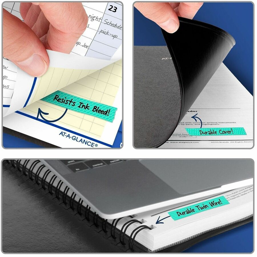 At-A-Glance QuickNotes Appointment Book Planner - Small Size - Julian Dates - Daily, Monthly - 1 Year - January 2024 - December 2024 - 8:00 AM to 5:00 PM - Hourly - 1 Day Single Page Layout 1 Month Double Page Layout - 5" x 8" White Sheet - Wire Boun