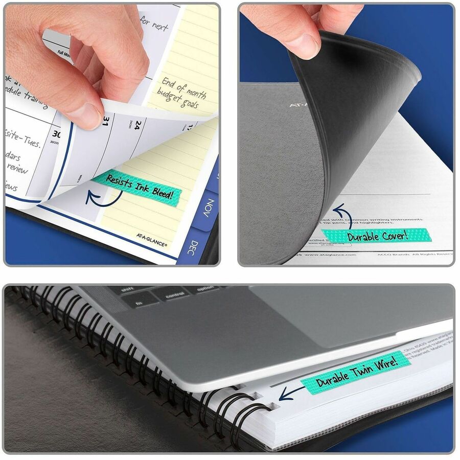 QuickNotes Monthly Planner, 11 x 8.25, Black Cover, 12-Month (Jan to Dec): 2024
