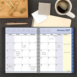 QuickNotes Monthly Planner, 11 x 8.25, Black Cover, 12-Month (Jan to Dec): 2024