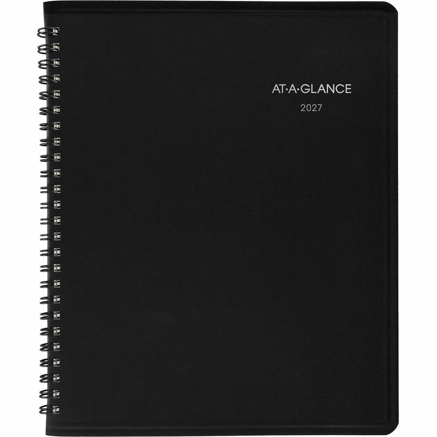 QuickNotes Monthly Planner, 8.75 x 7, Black Cover, 12-Month (Jan to Dec): 2024