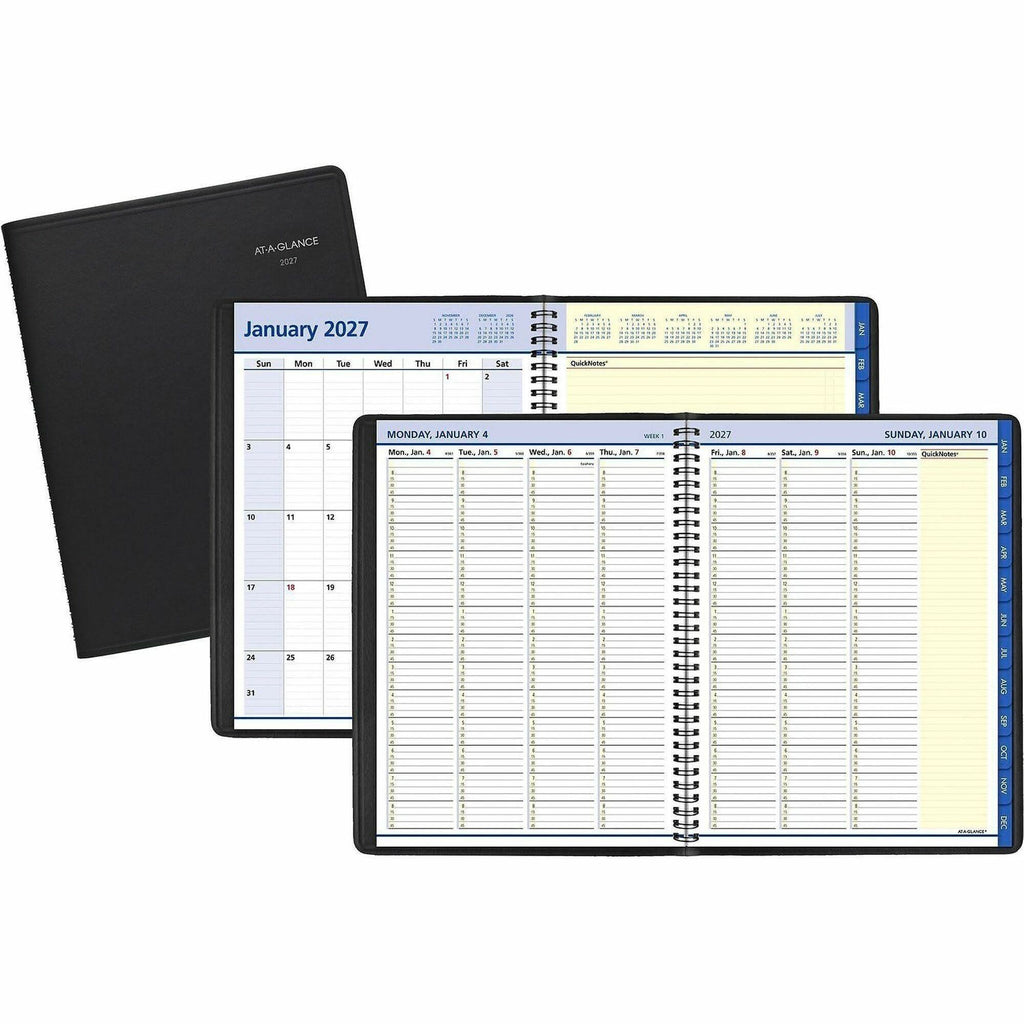 At-A-Glance QuickNotes Appointment Book Planner - Large Size - Julian Dates - Weekly, Monthly - 12 Month - January 2024 - December 2024 - 8:00 AM to 8:45 PM - Quarter-hourly, 8:00 AM to 8:45 PM - Monday - Sunday - 1 Week, 1 Month Double Page Layout -