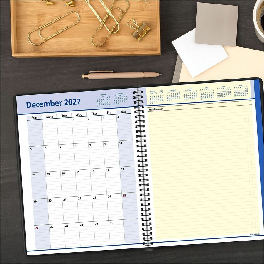 At-A-Glance QuickNotes Appointment Book Planner - Large Size - Julian Dates - Weekly, Monthly - 12 Month - January 2024 - December 2024 - 8:00 AM to 8:45 PM - Quarter-hourly, 8:00 AM to 8:45 PM - Monday - Sunday - 1 Week, 1 Month Double Page Layout -