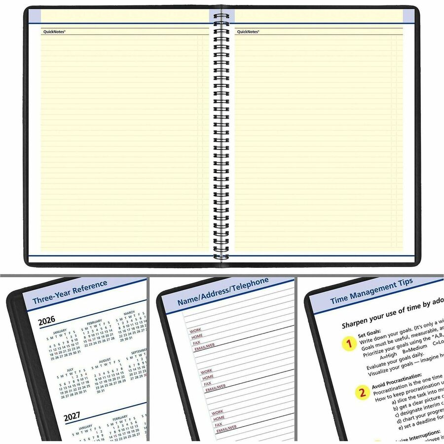 At-A-Glance QuickNotes Appointment Book Planner - Large Size - Julian Dates - Weekly, Monthly - 12 Month - January 2024 - December 2024 - 8:00 AM to 8:45 PM - Quarter-hourly, 8:00 AM to 8:45 PM - Monday - Sunday - 1 Week, 1 Month Double Page Layout -