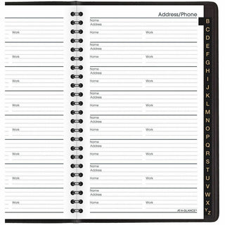 Telephone/Address Book, 4.78 x 8, Black Simulated Leather, 100 Sheets