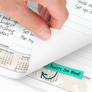 At-A-Glance Puppies Desk Pad - Standard Size - Monthly - 12 Month - January 2024 - December 2024 - 1 Month Single Page Layout - 21 3/4" x 17" White Sheet - Desktop, Desk Pad - White - Paper - Full-color Photos of Puppies, Bleed Resistant Paper, Unrul