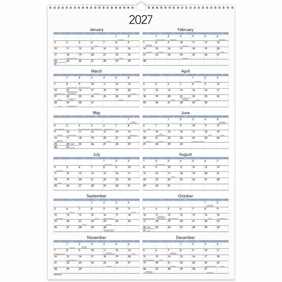 At-A-Glance Puppies Wall Calendar - Large Size - Julian Dates - Monthly, Yearly - 12 Month - January 2024 - December 2024 - 1 Month Single Page Layout - 15 1/2" x 22 3/4" White Sheet - 2" x 2.13" Block - Wire Bound - White - Chipboard, Paper - Hangin