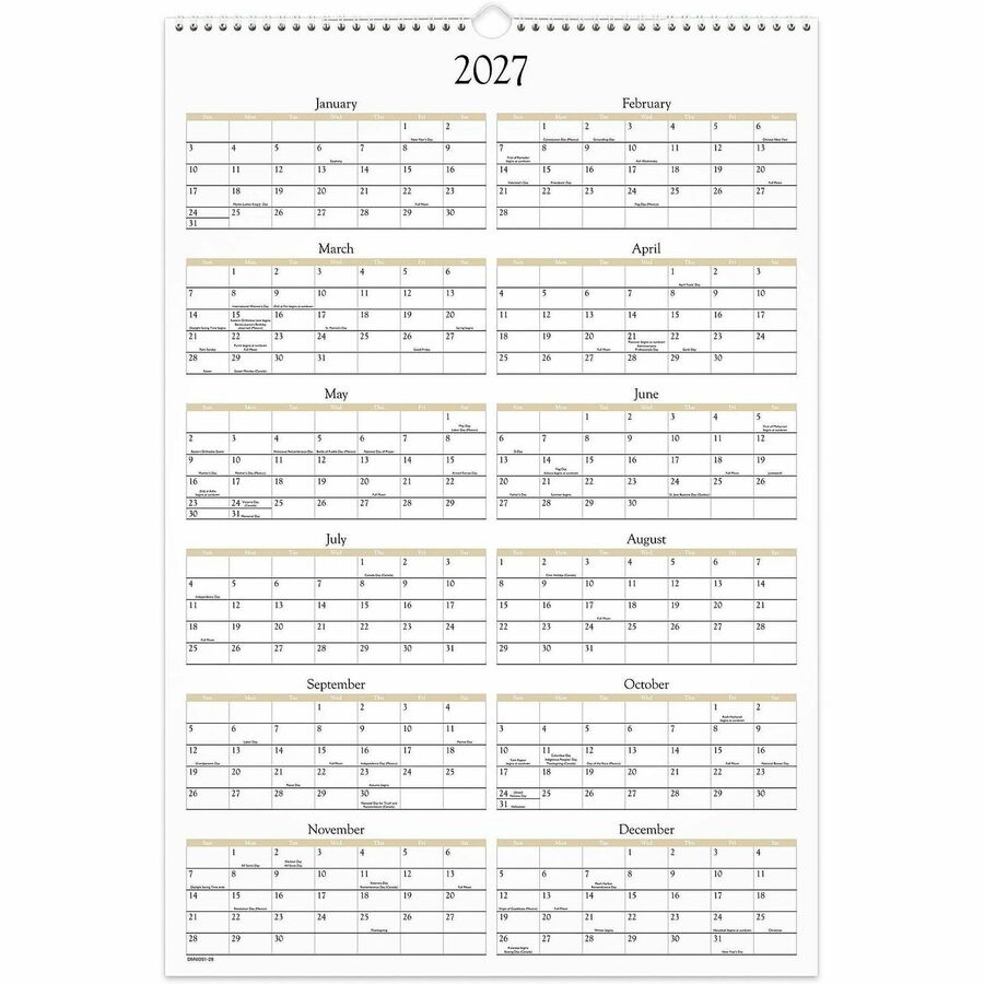 Scenic Monthly Wall Calendar, Scenic Landscape Photography, 15.5 x 22.75, White/Multicolor Sheets, 12-Month (Jan-Dec): 2024