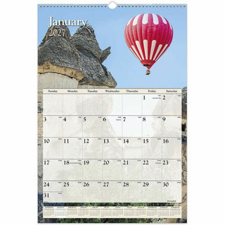 Scenic Monthly Wall Calendar, Scenic Landscape Photography, 15.5 x 22.75, White/Multicolor Sheets, 12-Month (Jan-Dec): 2024