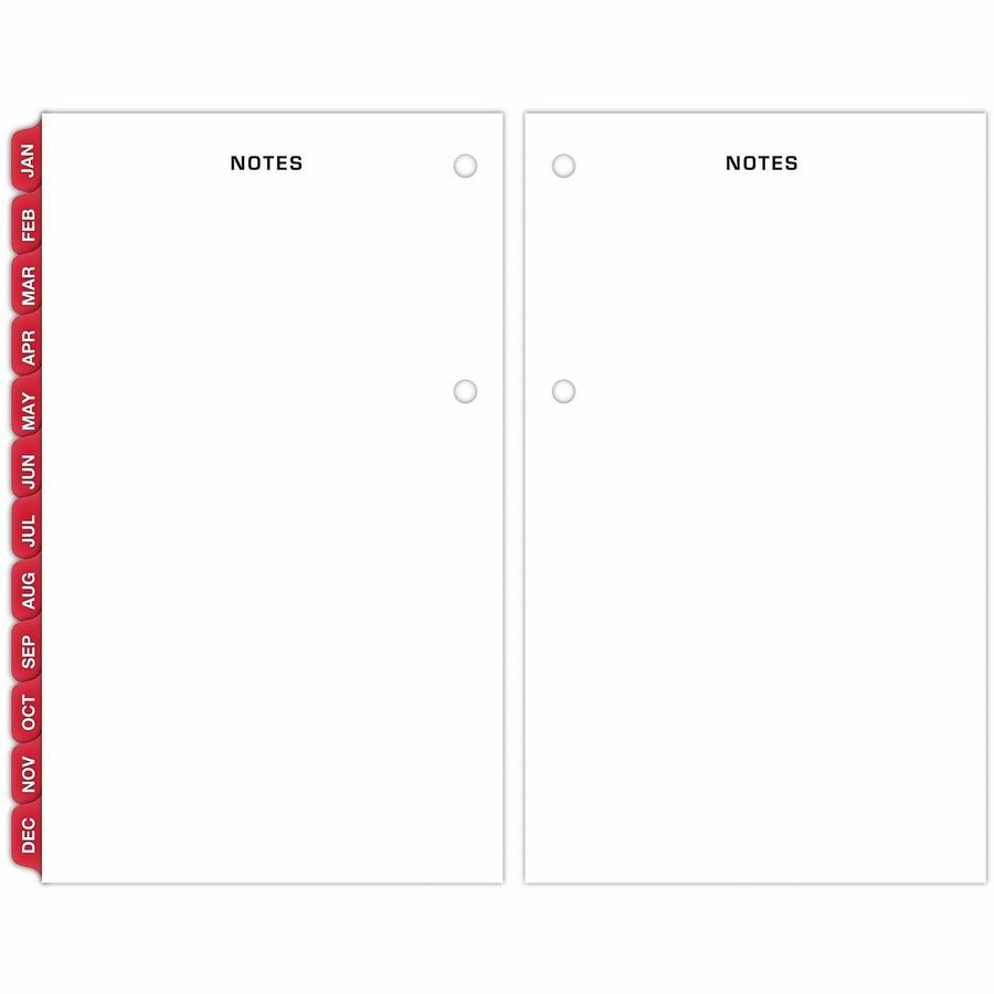 Two-Color Desk Calendar Refill, 3.5 x 6, White Sheets, 12-Month (Jan to Dec): 2024