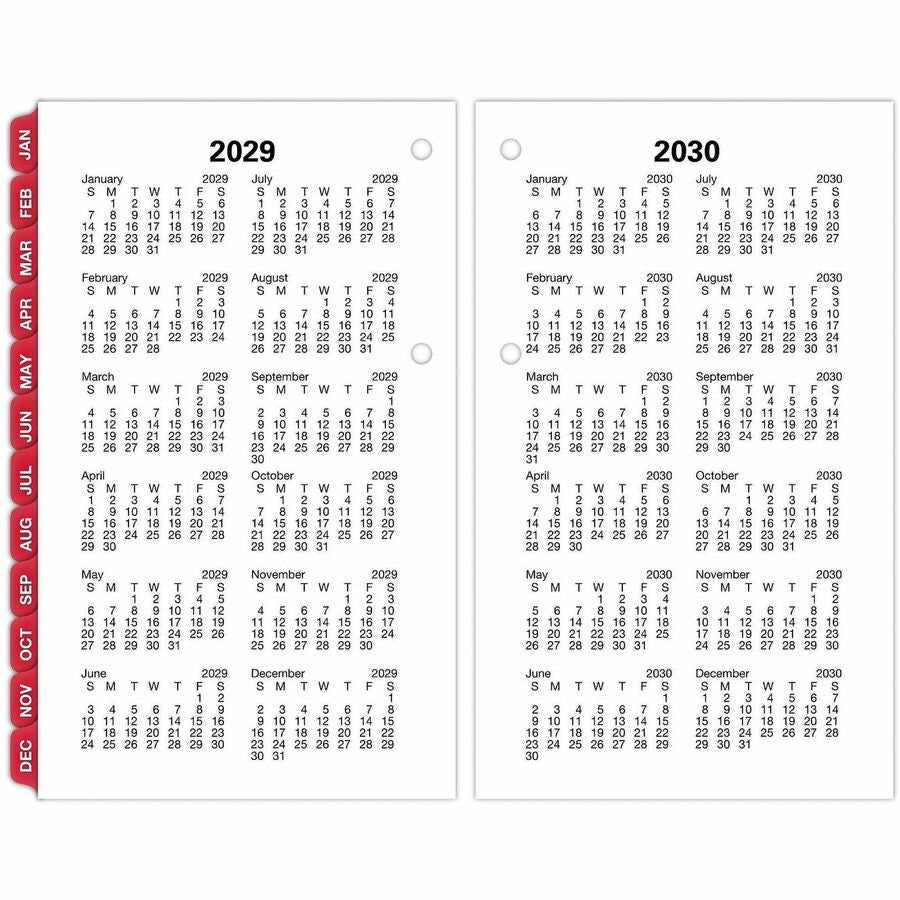 Two-Color Desk Calendar Refill, 3.5 x 6, White Sheets, 12-Month (Jan to Dec): 2024
