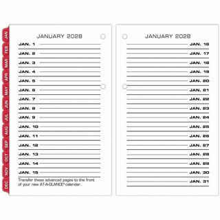 Two-Color Desk Calendar Refill, 3.5 x 6, White Sheets, 12-Month (Jan to Dec): 2024