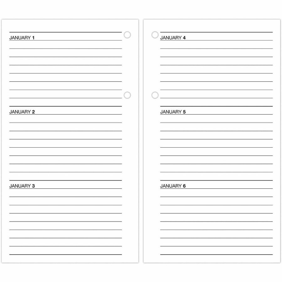 Large Desk Calendar Refill, 4.5 x 8, White Sheets, 12-Month (Jan to Dec): 2024