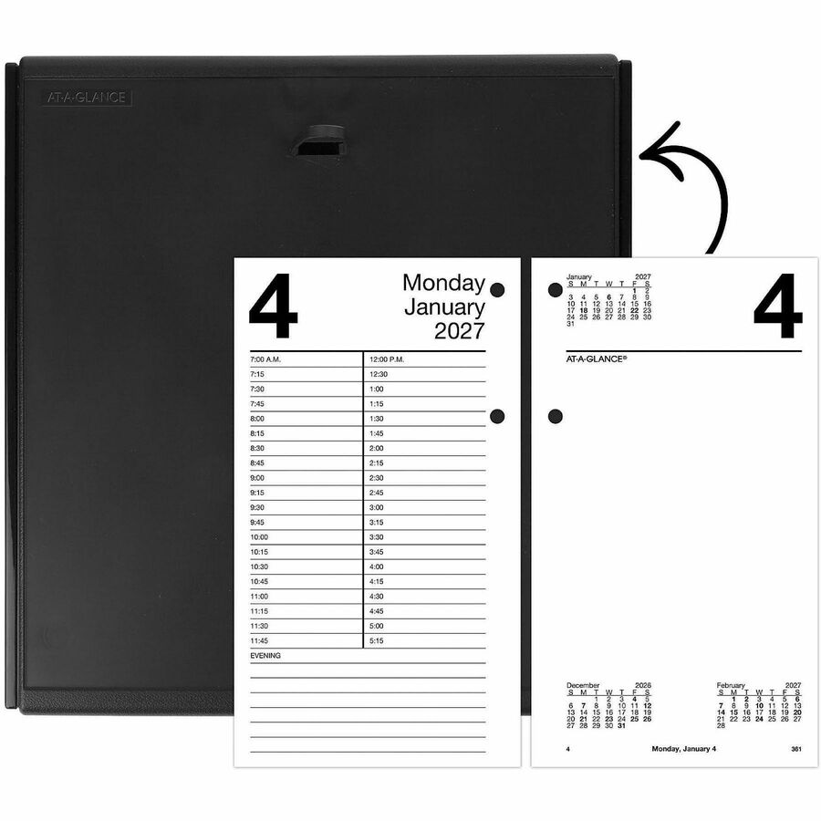 Large Desk Calendar Refill, 4.5 x 8, White Sheets, 12-Month (Jan to Dec): 2024
