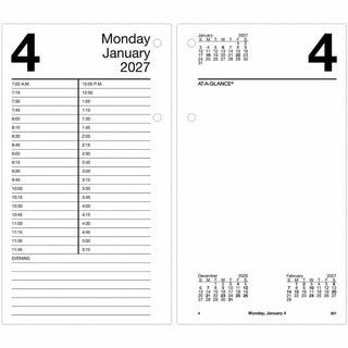 Large Desk Calendar Refill, 4.5 x 8, White Sheets, 12-Month (Jan to Dec): 2024