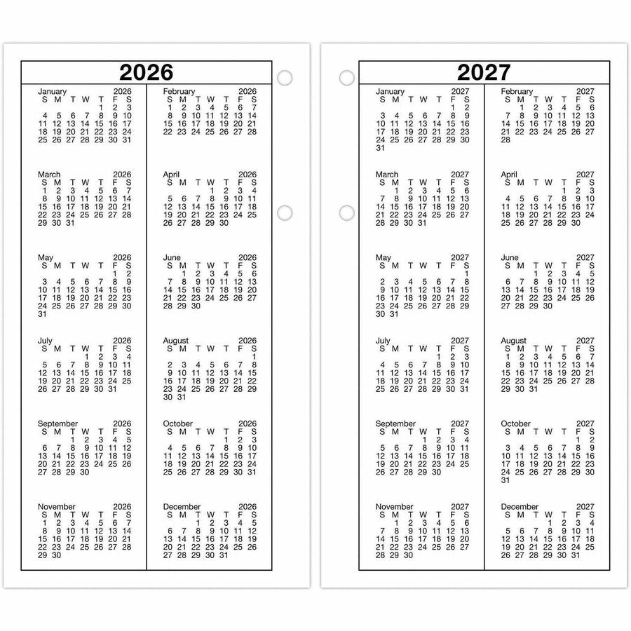 Large Desk Calendar Refill, 4.5 x 8, White Sheets, 12-Month (Jan to Dec): 2024
