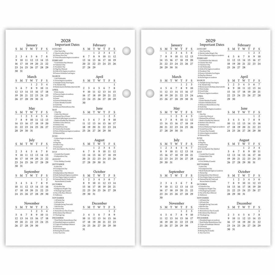 At-A-Glance Photographic Loose-Leaf Desk Calendar Refill - Standard Size - Julian Dates - Daily - 12 Month - January 2024 - December 2024 - 1 Day Double Page Layout - 3 1/2" x 6" White Sheet - 2-ring - Desktop, Desk - Paper - Ruled, Reference Calenda