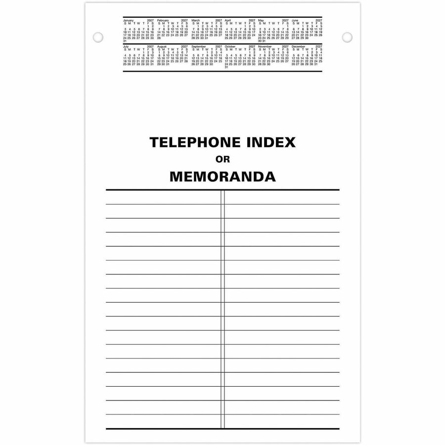 At-A-Glance Pad Style Desk Pad Calendar Refill - Large Size - Julian Dates - Daily - 12 Month - January 2024 - December 2024 - 7:00 AM to 4:30 PM - Half-hourly - 1 Day Double Page Layout - 5" x 8" White Sheet - Desktop, Desk - White - Paper - Referen