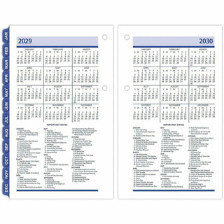 QuickNotes Desk Calendar Refill, 3.5 x 6, White/Yellow/Blue Sheets, 12-Month (Jan to Dec): 2024