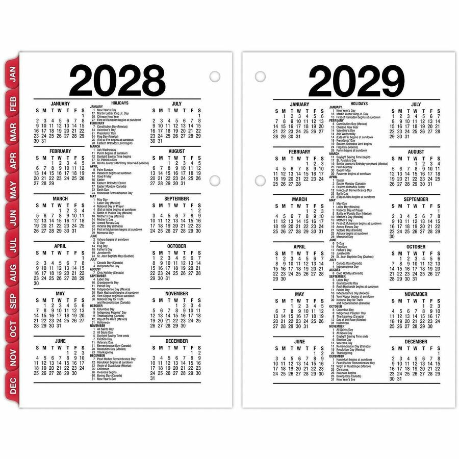 Desk Calendar Refill with Tabs, 3.5 x 6, White Sheets, 12-Month (Jan to Dec): 2024