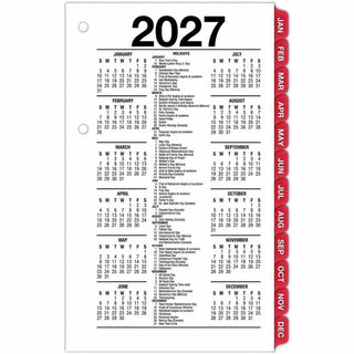 Desk Calendar Refill with Tabs, 3.5 x 6, White Sheets, 12-Month (Jan to Dec): 2024