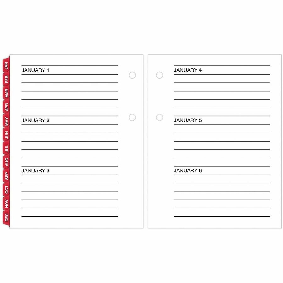 Compact Desk Calendar Refill, 3 x 3.75, White Sheets, 12-Month (Jan to Dec): 2024