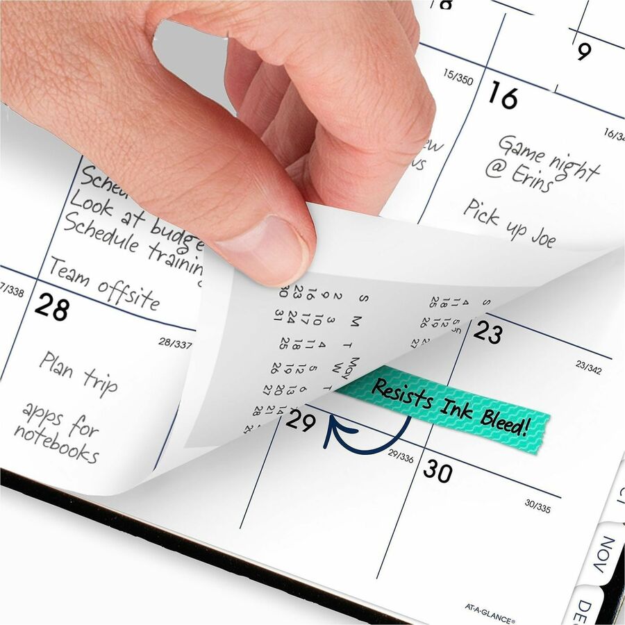 DayMinder Hard-Cover Monthly Planner with Memo Section, 8.5 x 7, Black Cover, 12-Month (Jan to Dec): 2024