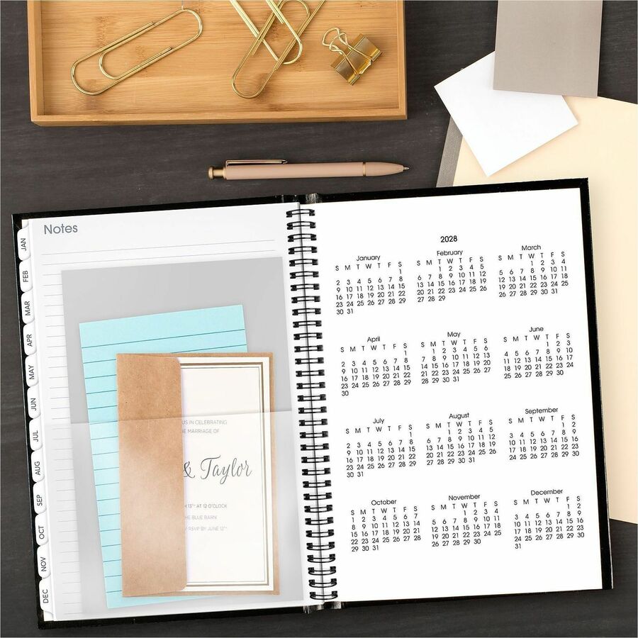 DayMinder Hard-Cover Monthly Planner, Ruled Blocks, 11.75 x 8, Black Cover, 14-Month (Dec to Jan): 2023 to 2025