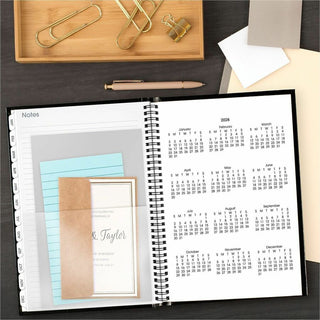 DayMinder Hard-Cover Monthly Planner, Ruled Blocks, 11.75 x 8, Black Cover, 14-Month (Dec to Jan): 2023 to 2025