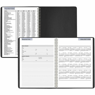 DayMinder Weekly Appointment Book, Vertical-Column Format, 11 x 8, Black Cover, 12-Month (Jan to Dec): 2024
