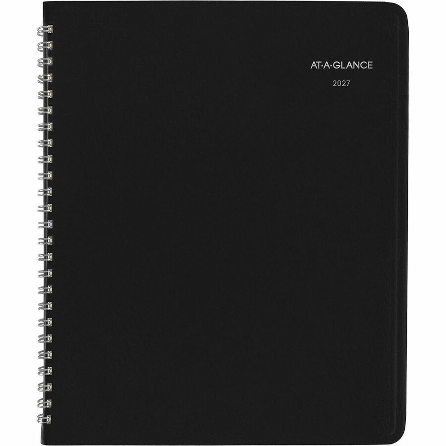 DayMinder Open-Schedule Weekly Appointment Book, 8.75 x 7, Black Cover, 12-Month (Jan to Dec): 2024