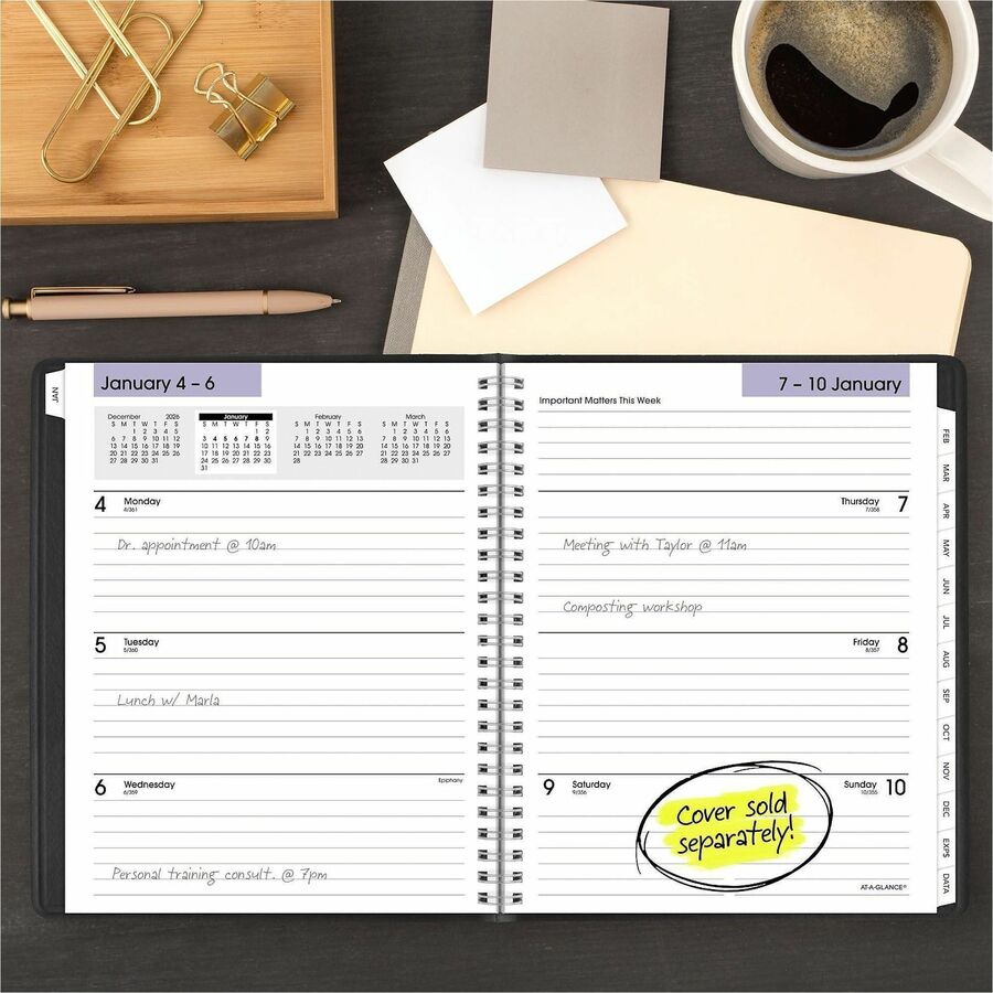 DayMinder Executive Weekly/Monthly Refill, 8.75 x 7, White Sheets, 12-Month (Jan to Dec): 2024