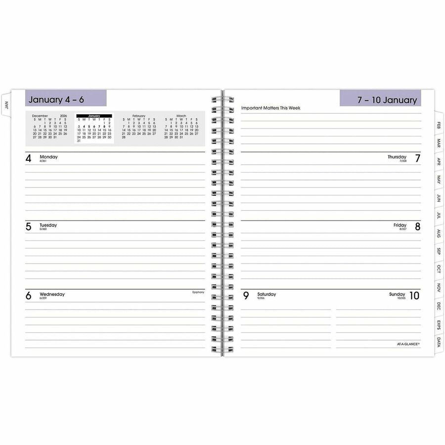 DayMinder Executive Weekly/Monthly Refill, 8.75 x 7, White Sheets, 12-Month (Jan to Dec): 2024