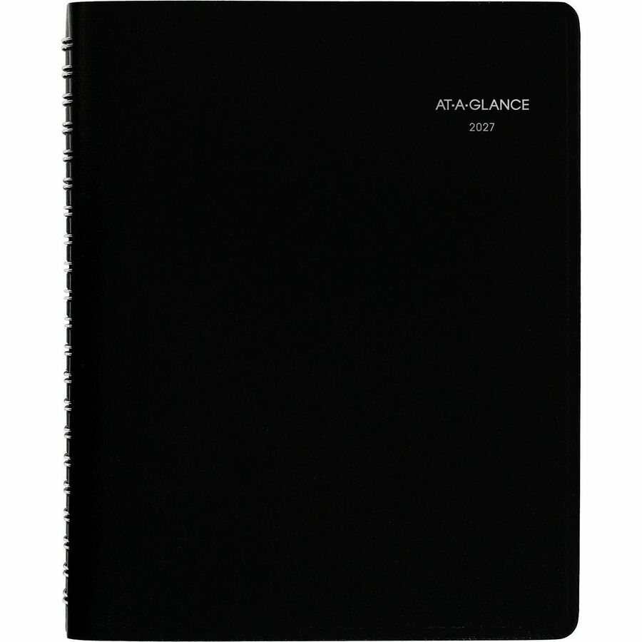 DayMinder Four-Person Group Daily Appointment Book, 11 x 8, Black Cover, 12-Month (Jan to Dec): 2024