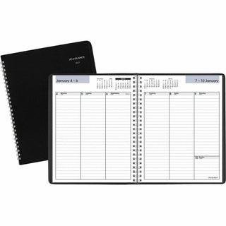 DayMinder Weekly Planner, Vertical-Column Format, 8.75 x 7, Black Cover, 12-Month (Jan to Dec): 2024