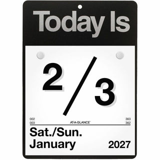 At-A-Glance "Today Is"Wall Calendar - Small Size - Julian Dates - Daily - 12 Month - January 2024 - December 2024 - 1 Day Single Page Layout - 6" x 6" White Sheet - White - Poly, Paper - Eyelet, Unruled Daily Block - 1 Each