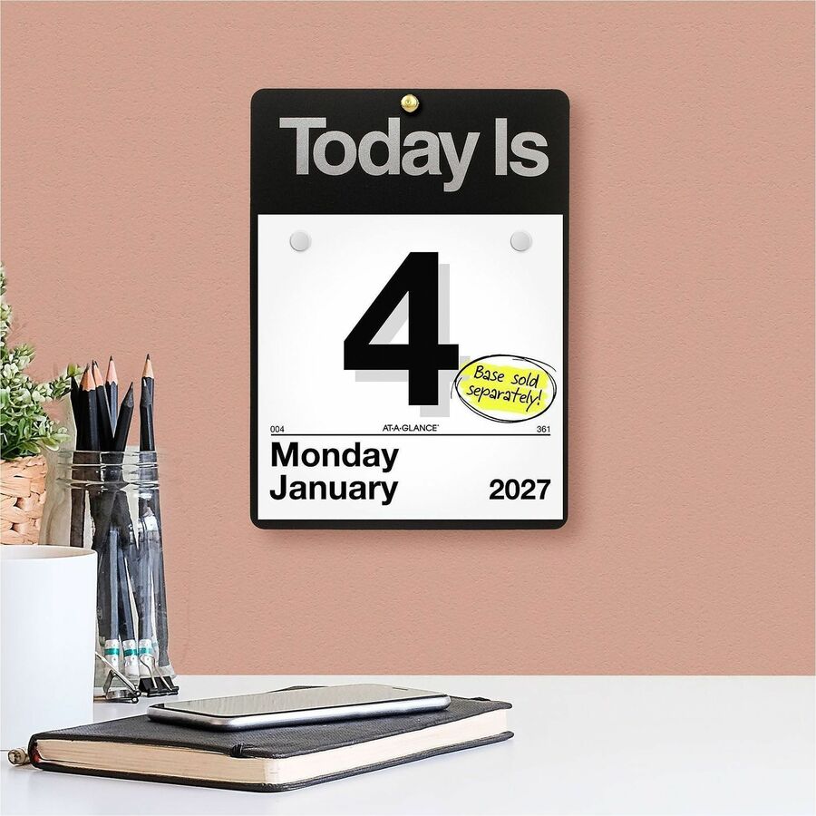 Today Is Daily Wall Calendar Refill, 6 x 6, White Sheets, 12-Month (Jan to Dec): 2024
