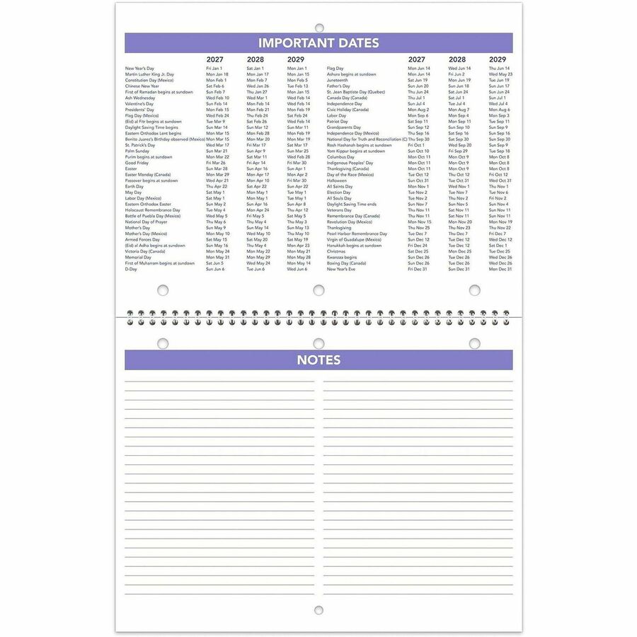 At-A-Glance Desk Wall Calendar - Small Size - Julian Dates - Monthly - 12 Month - January 2024 - December 2024 - 1 Month Single Page Layout 1 Month Double Page Layout - 11" x 8 1/2" White Sheet - 1.50" x 1.25" Block - Wire Bound - Desktop - White - P
