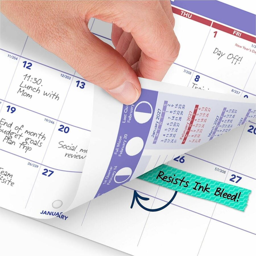 At-A-Glance Desk Wall Calendar - Small Size - Julian Dates - Monthly - 12 Month - January 2024 - December 2024 - 1 Month Single Page Layout 1 Month Double Page Layout - 11" x 8 1/2" White Sheet - 1.50" x 1.25" Block - Wire Bound - Desktop - White - P