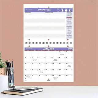 At-A-Glance Desk Wall Calendar - Small Size - Julian Dates - Monthly - 12 Month - January 2024 - December 2024 - 1 Month Single Page Layout 1 Month Double Page Layout - 11" x 8 1/2" White Sheet - 1.50" x 1.25" Block - Wire Bound - Desktop - White - P
