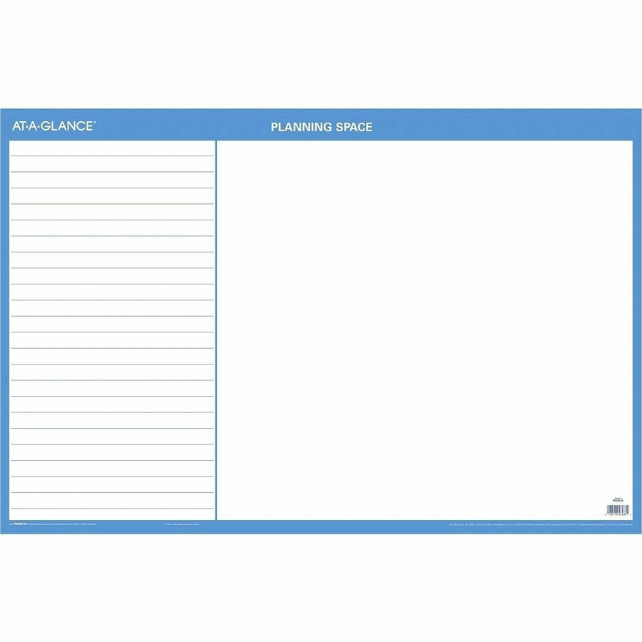 Horizontal Reversible/Erasable Wall Planner, 36 x 24, White/Blue Sheets, 12-Month (Jan to Dec): 2024