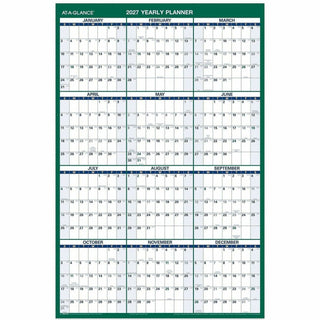At-A-Glance Vertical Reversible Erasable Wall Calendar - Large Size - Julian Dates - Yearly - 12 Month - January 2024 - December 2024 - 24" x 36" White Sheet - Blue, Gray - Laminate - Erasable, Laminated, Unruled Daily Block, Reversible - 1 Each